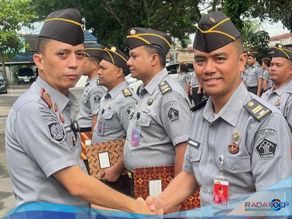 Rutan Kelas I Medan Gelar Apel Penyematan Tanda Pangkat dan Pelepasan Pegawai Purna Tugas